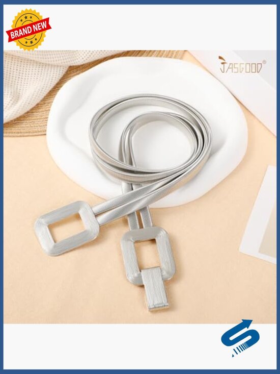 Skinny Elastic Metal Waist Belt for Women Stretch Thin Belt main image 5